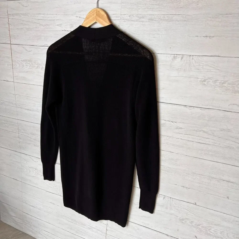 Loft Cardigan Womens Size XS Black Button Down Linen Blend Fabric Buttons